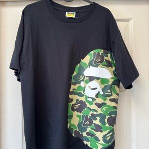 Bape Camo Ape Head Tee - Black and Green